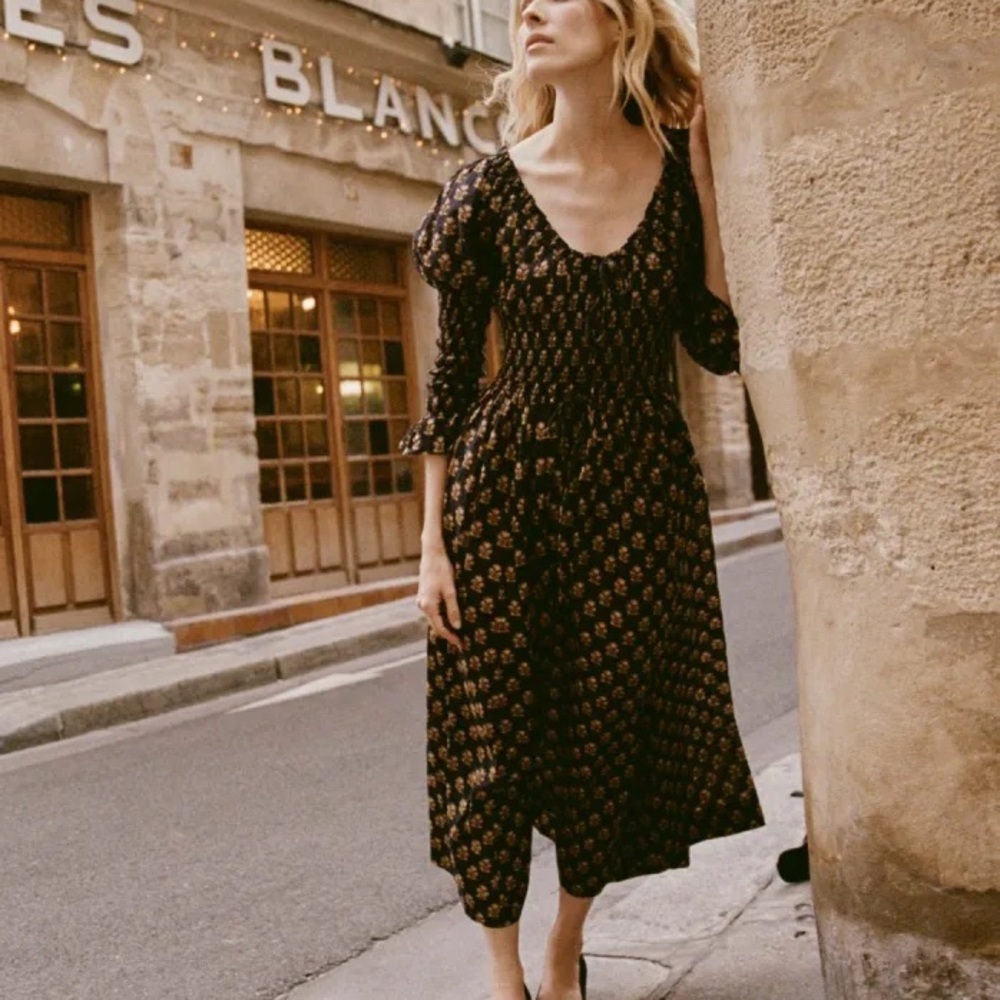 Doen Kaira Dress in Noir Meadowseet Floral size XXS